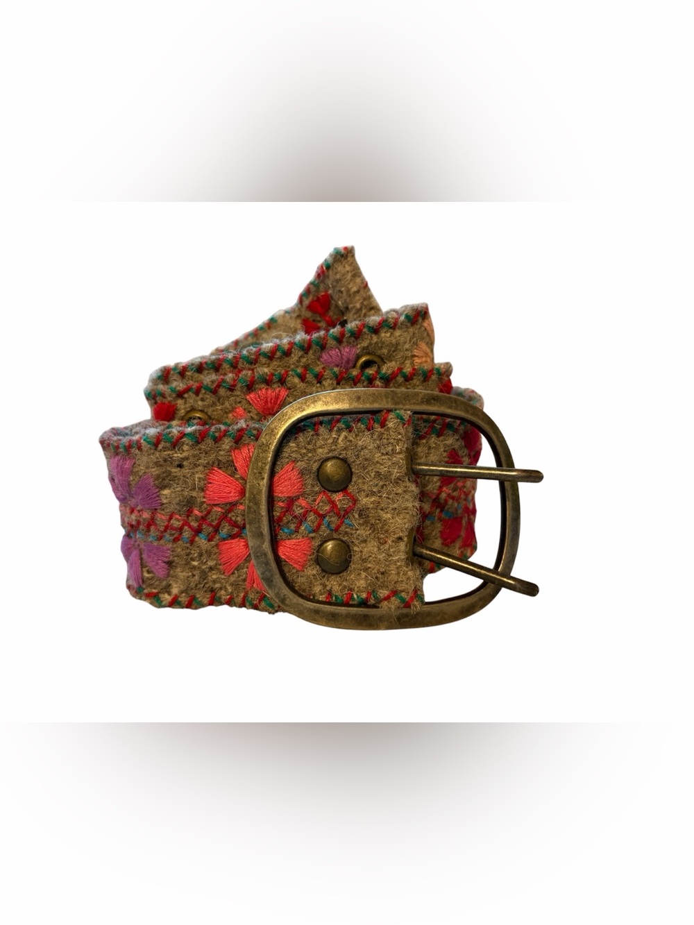 Jenny Krauss Wool embroidered multi color belt
